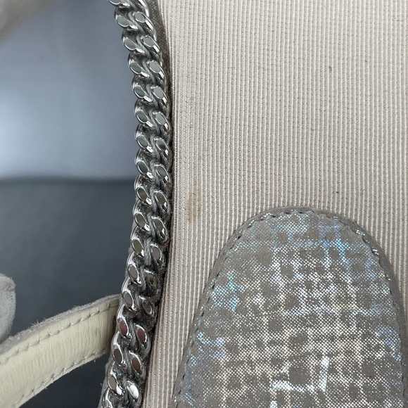 Chanel Silver Metallic Thong Sandals with Chain Details and Diamanté CC - Picture 13 of 14